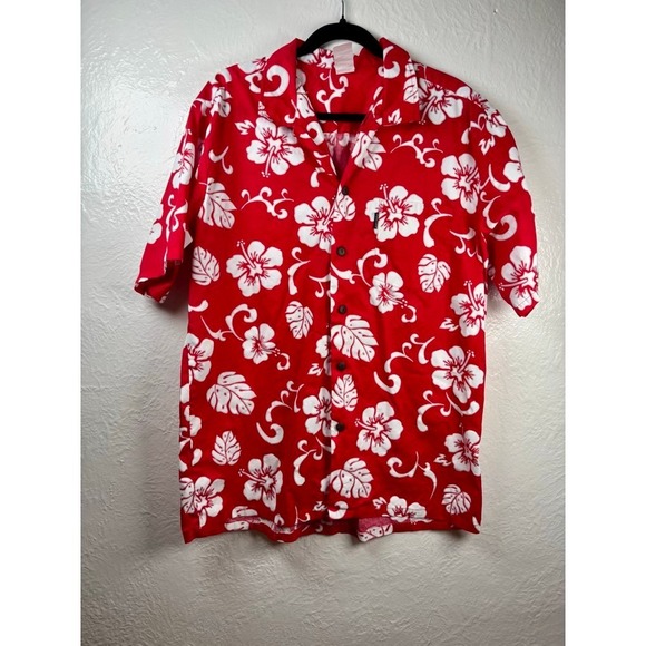 Palmwave Other - Palmwave Hawaii Shirt Mens XXL Red White Hibiscus Floral Resortware Vacation
